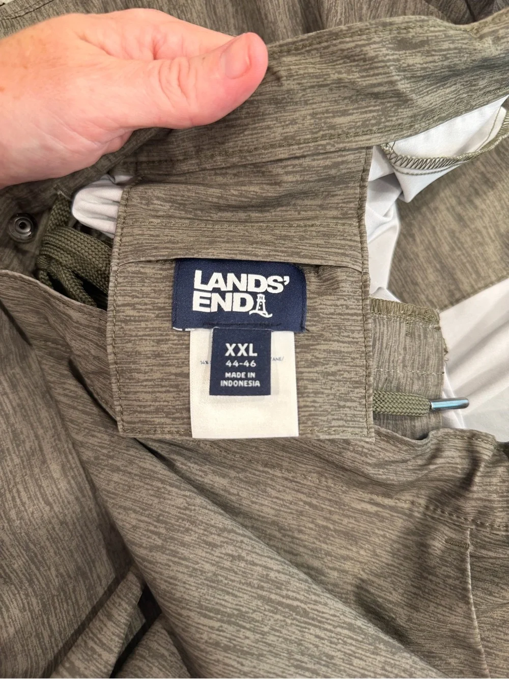 Land’s End Men’s Performance Shorts Olive Green XXl 44-46